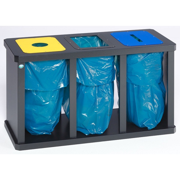 Sacs poubelle déchets lourds tri sélectif bleus 120 L, lot de 200