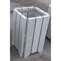 Poubelle carrée plastique recyclé gris 48,5 X 48,5 X H73 cm